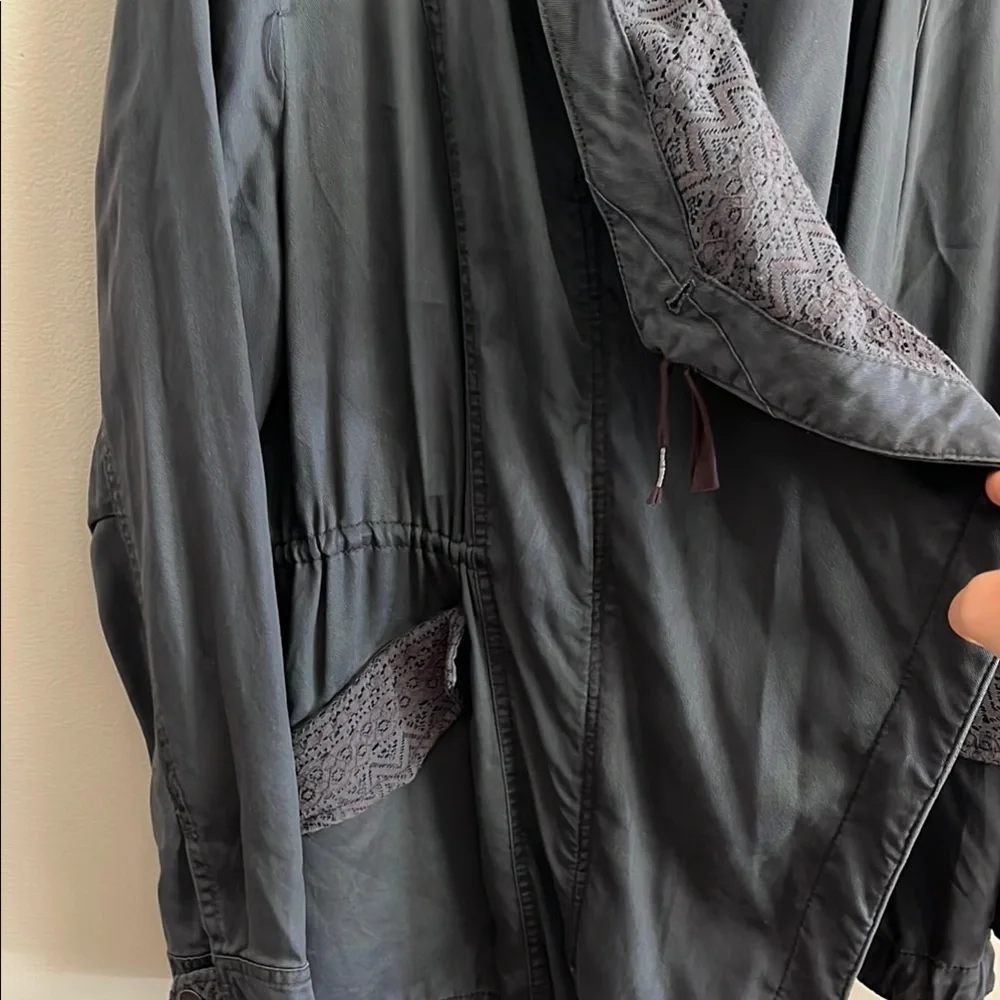 Anthropolgie Blue Jacket with Patterned Lining - Picture 5 of 7